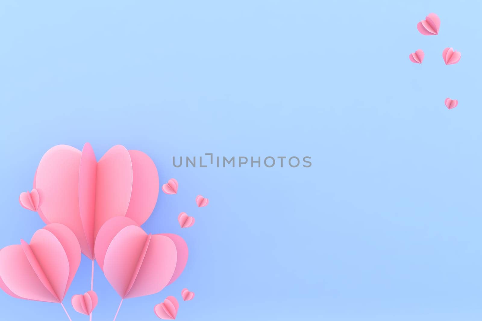 Valentine's Day and Mother's Day greeting card, 3D rendering of celebrations on special days.
