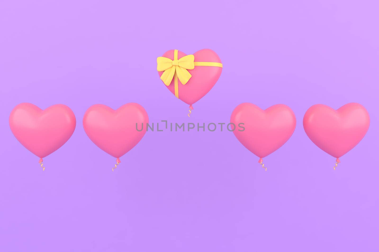 Valentine's Day and Mother's Day greeting card, 3D rendering of celebrations on special days.