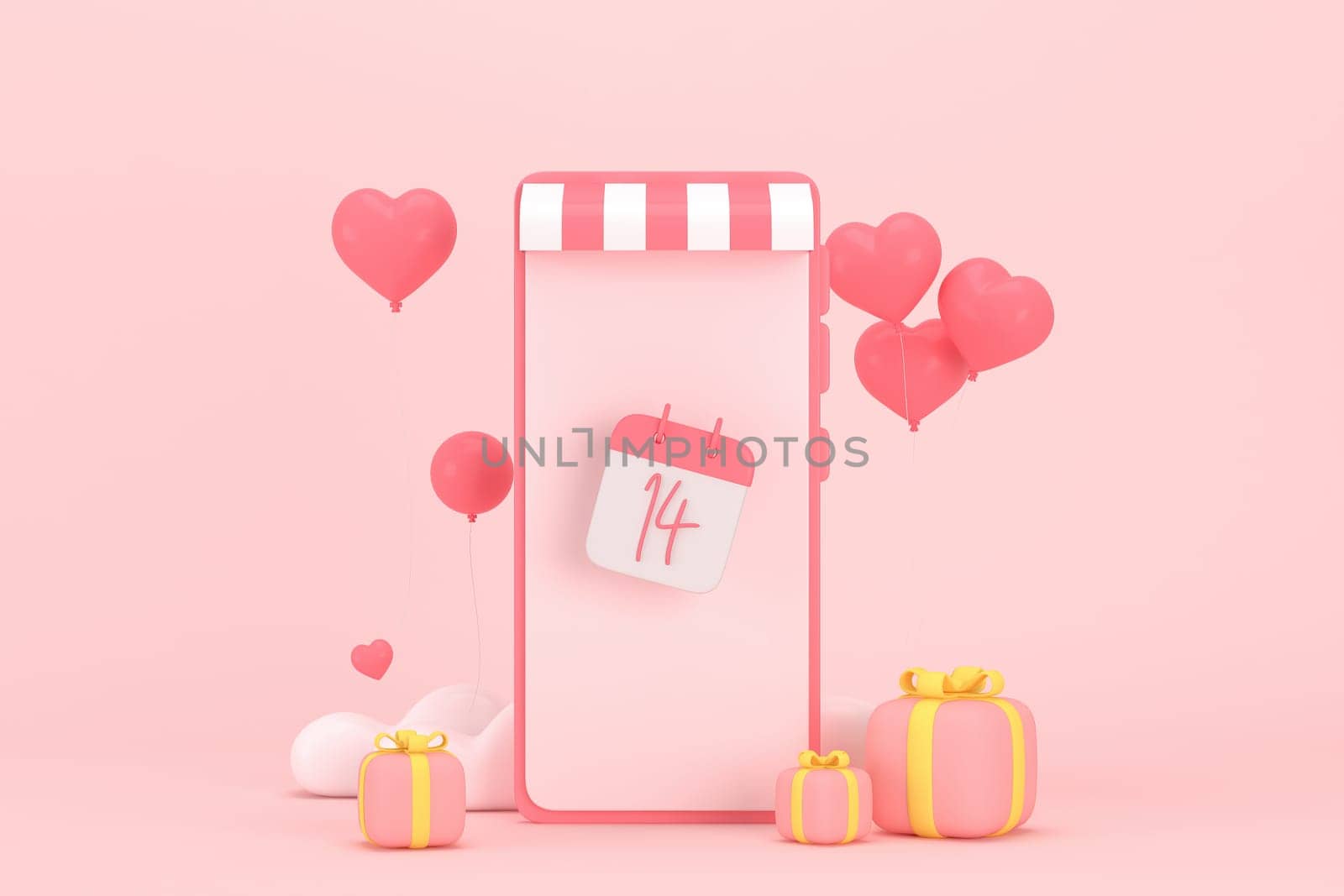 3d graphic in the festival of Valentine's Day. 3d rendering of graphic resourse.