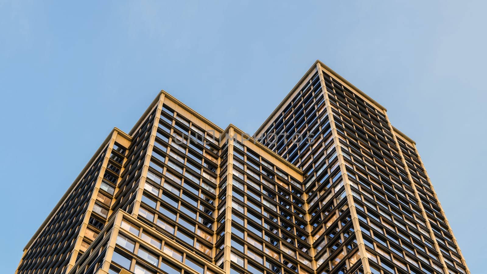 skyscraper office concrete building tower urban city downtown corporate center 3D illustration