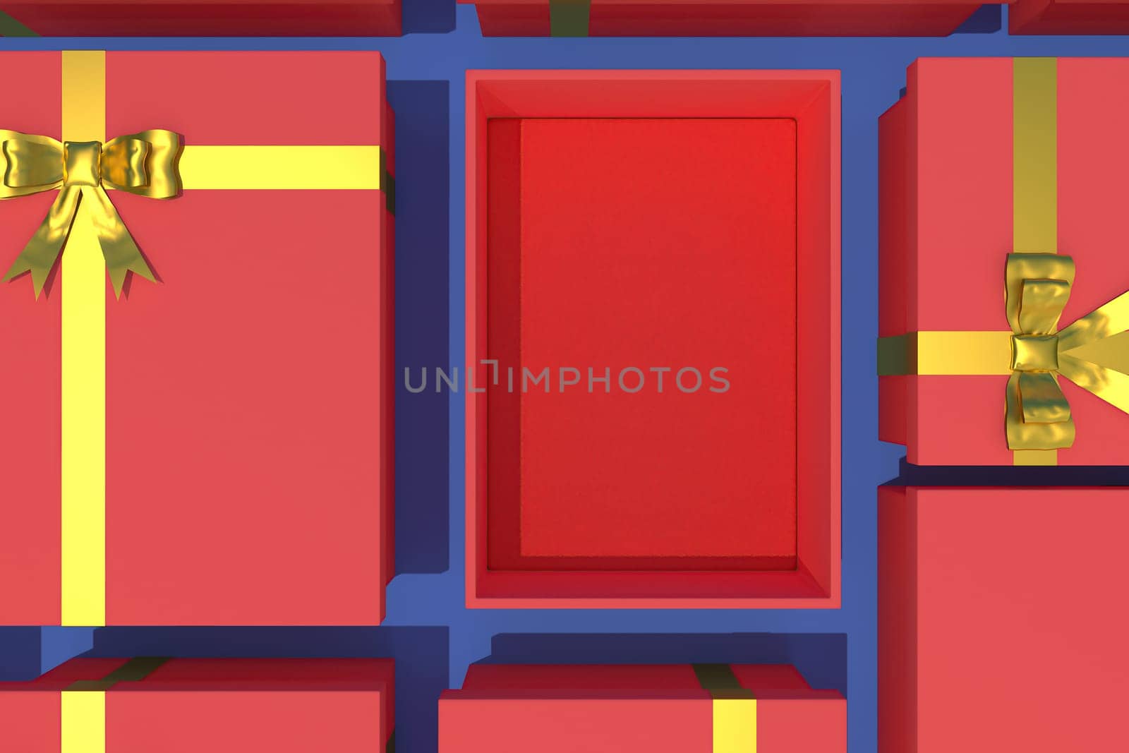 3d  illustration of the gift box for the new year holidays and Christmas