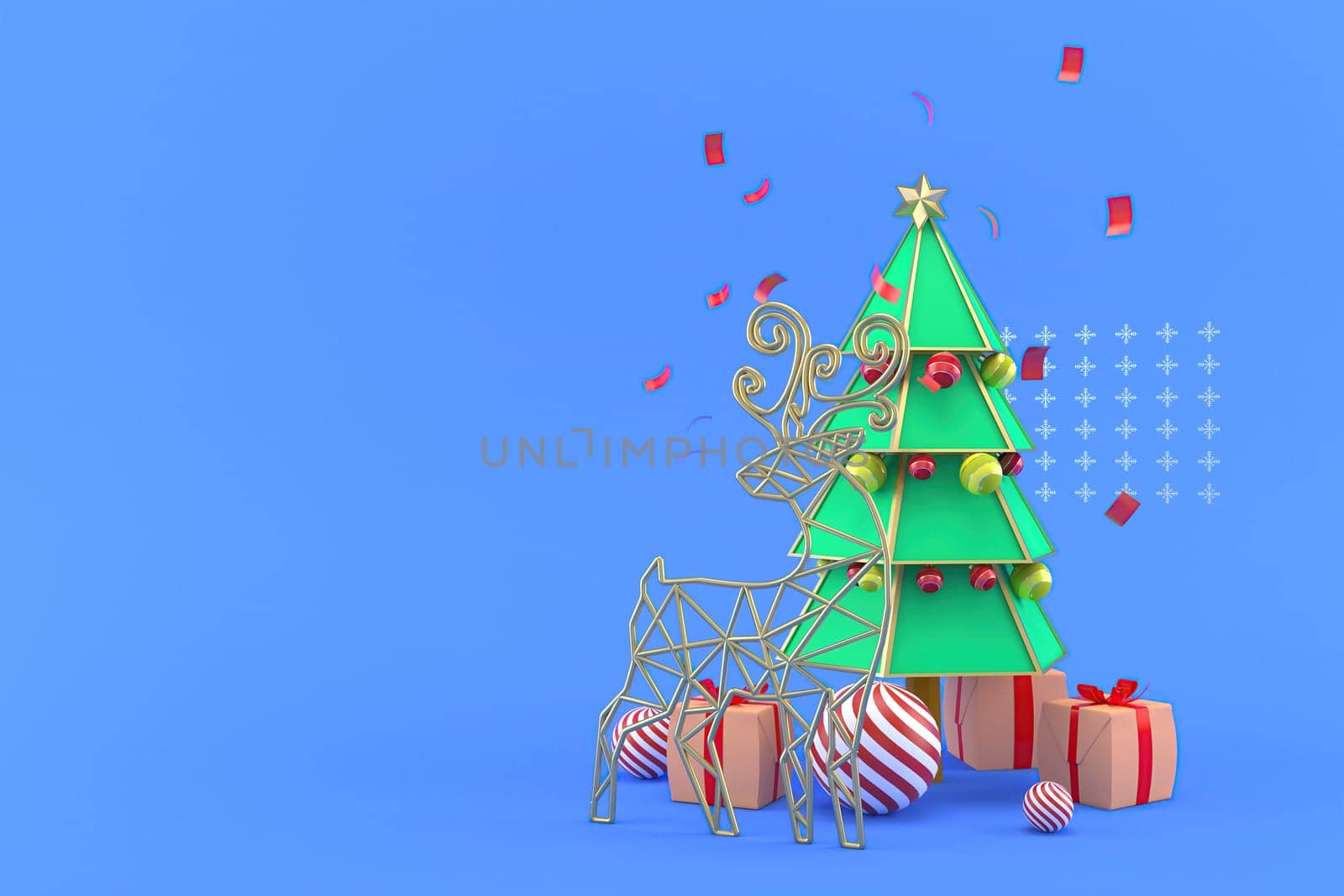 3d illustration for new year holidays and Christmas
