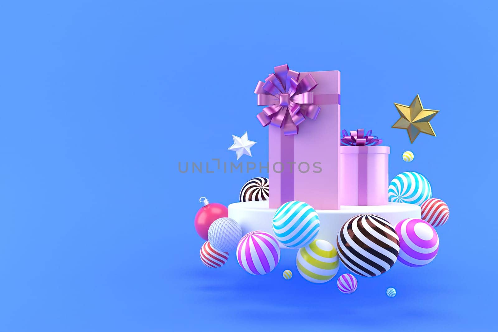 3d  illustration of the gift box for the new year holidays and Christmas