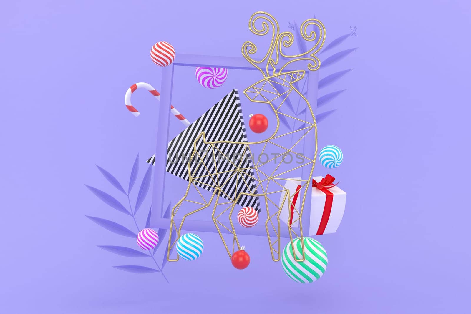 3d illustration for new year holidays and Christmas