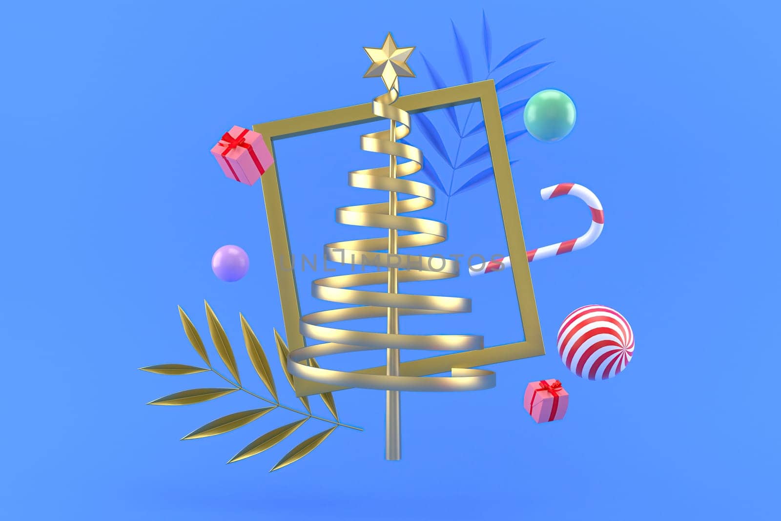 3d illustration for new year holidays and Christmas