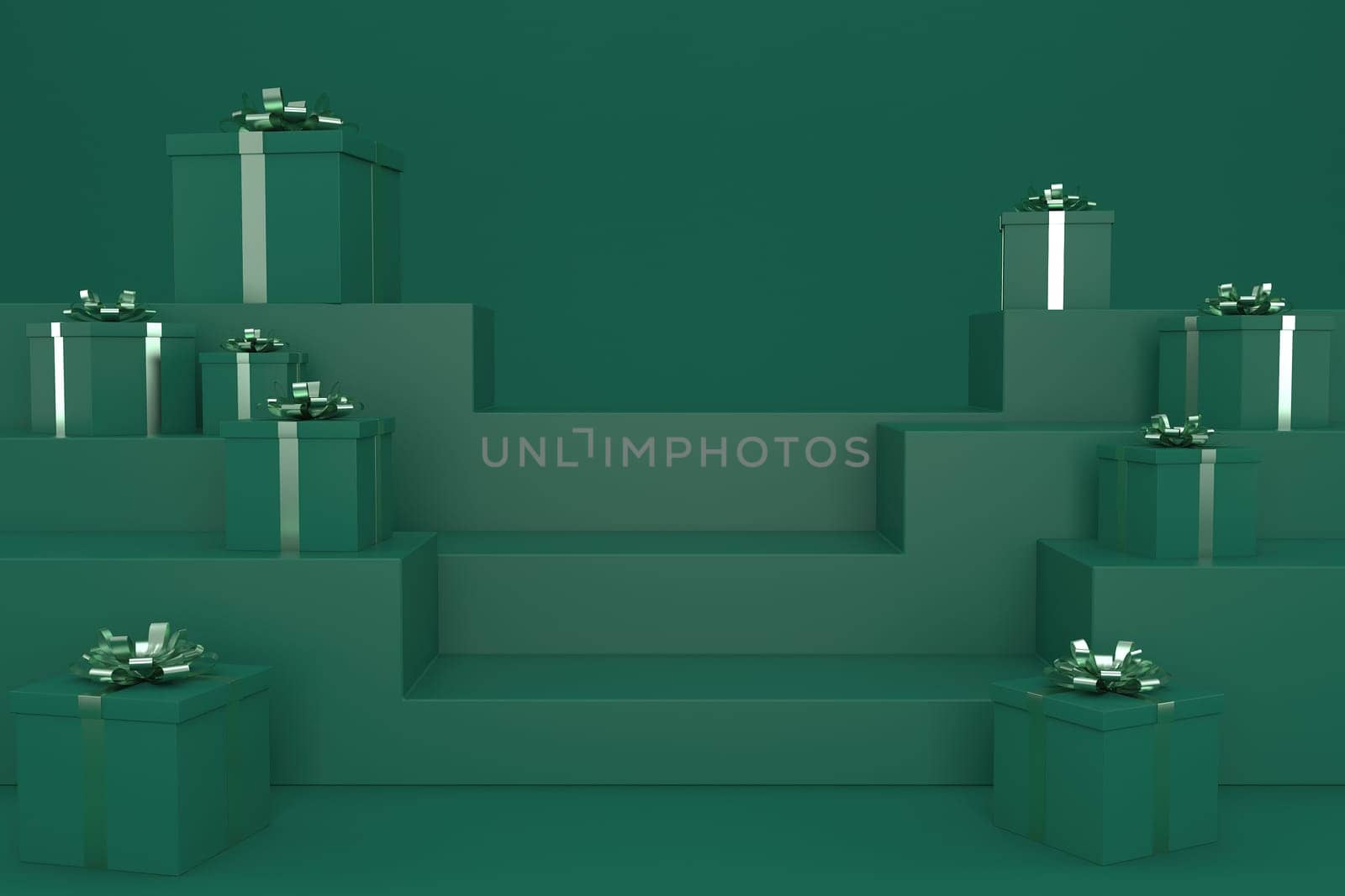 3d  illustration of the gift box for the new year holidays and Christmas