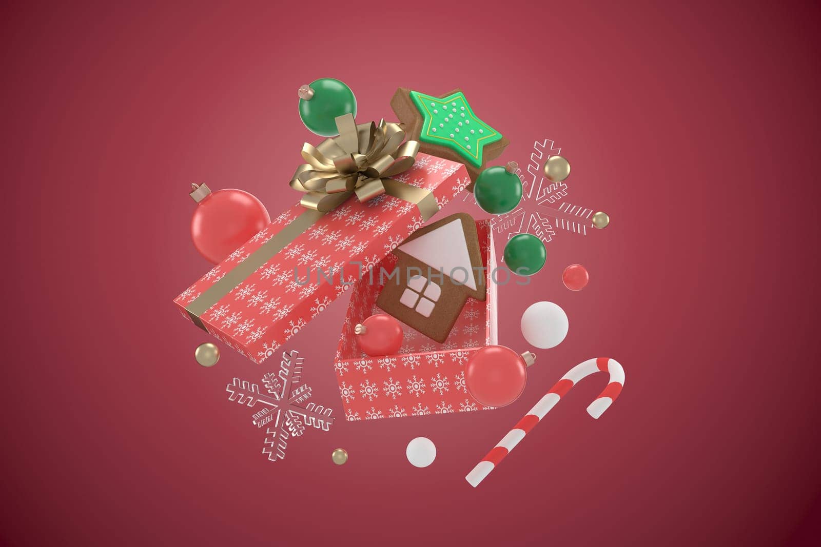 3d illustration for new year holidays and Christmas