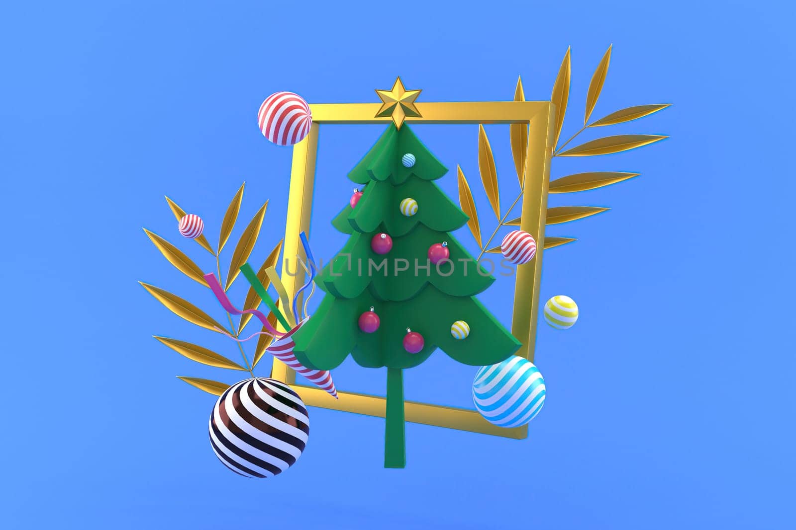 3d illustration for new year holidays and Christmas