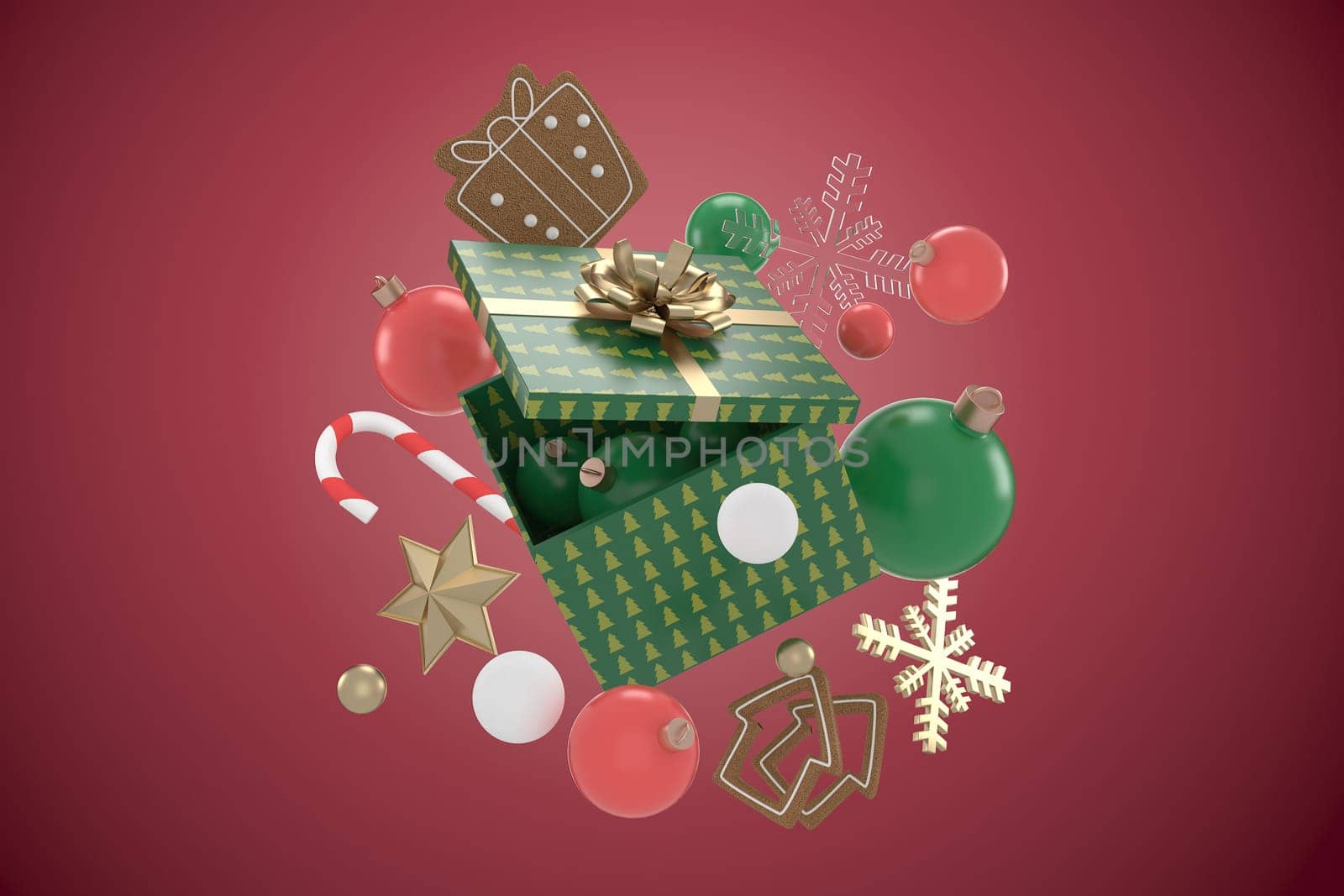 3d illustration for new year holidays and Christmas