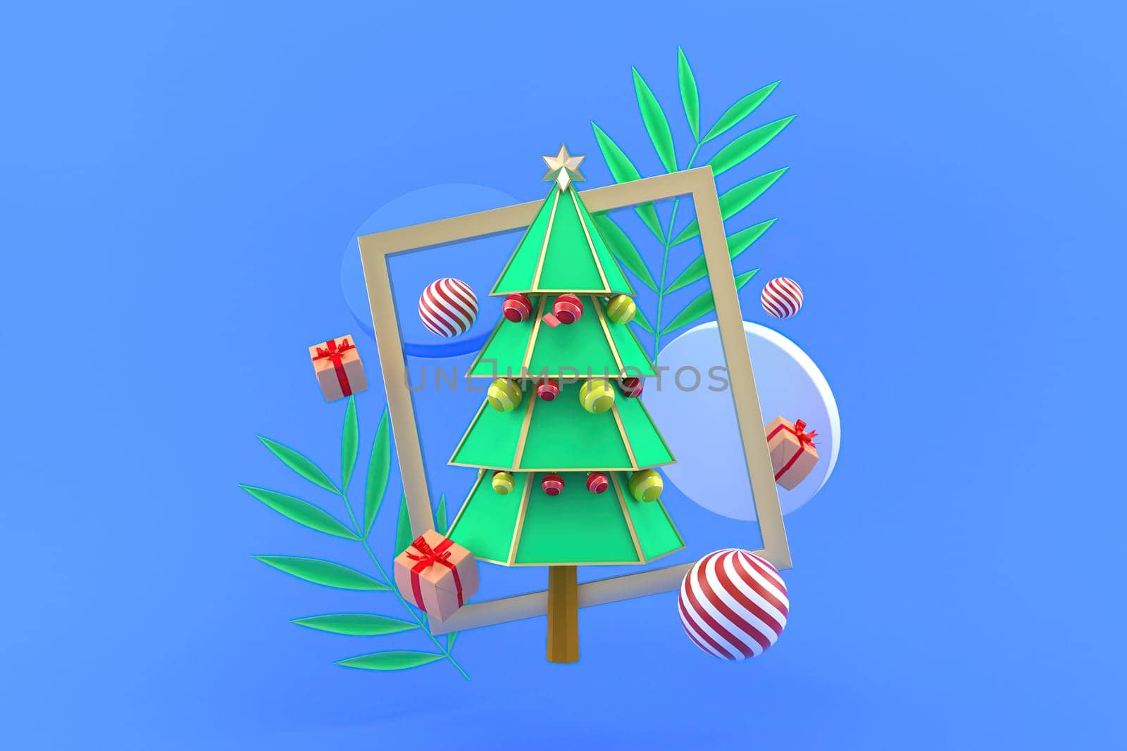 3d illustration for new year holidays and Christmas