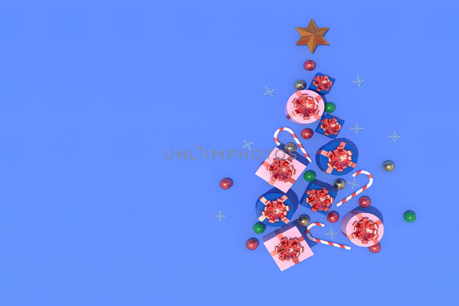3d illustration for new year holidays and Christmas