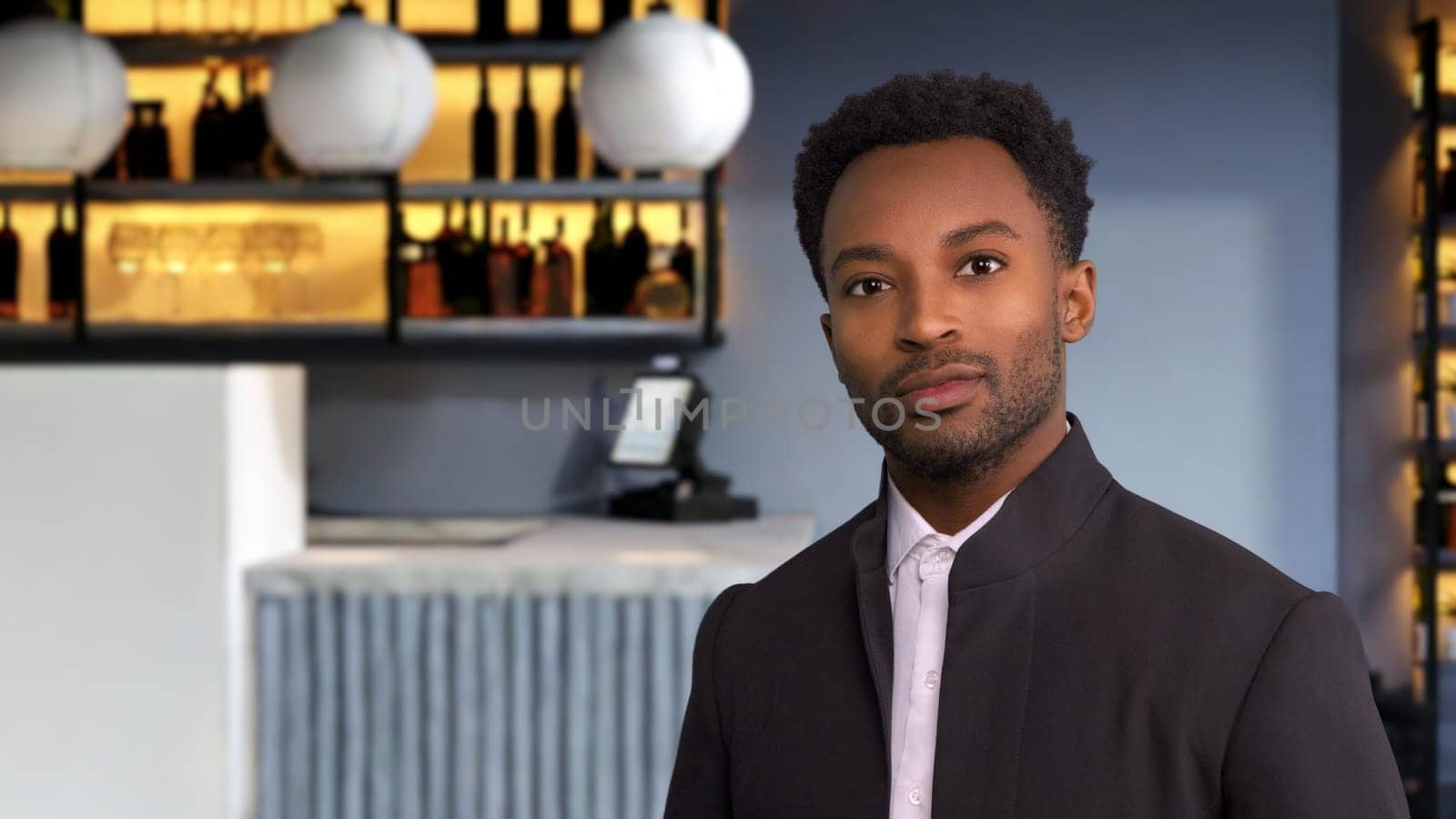 man working in a restaurant bar owner professional waiter businessman coffee counter service