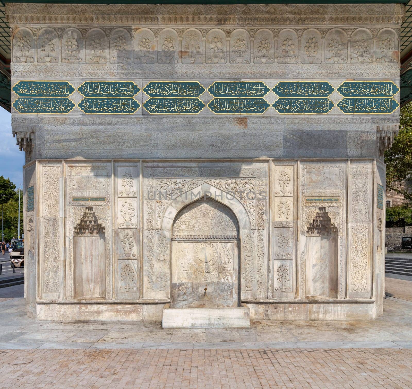 Kilic Ali Pasha Fountain, Kilic Ali Pasa Cesme, or Tophane fountain, an 18th century public water fountain, or Sabil, built by Ottoman sultan Mahmud I, suited at Beyoglu District, Istanbul, Turkey