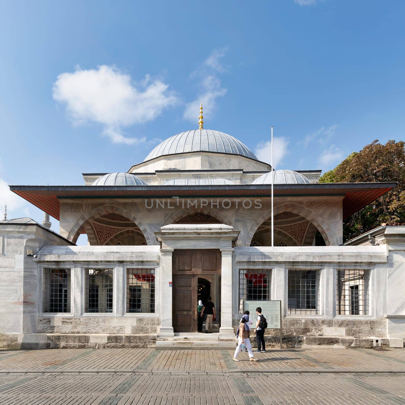 Istanbul, Turkey - August 30, 2022: Tomb of Sultan Ahmed The First, located near the Blue Mosque
