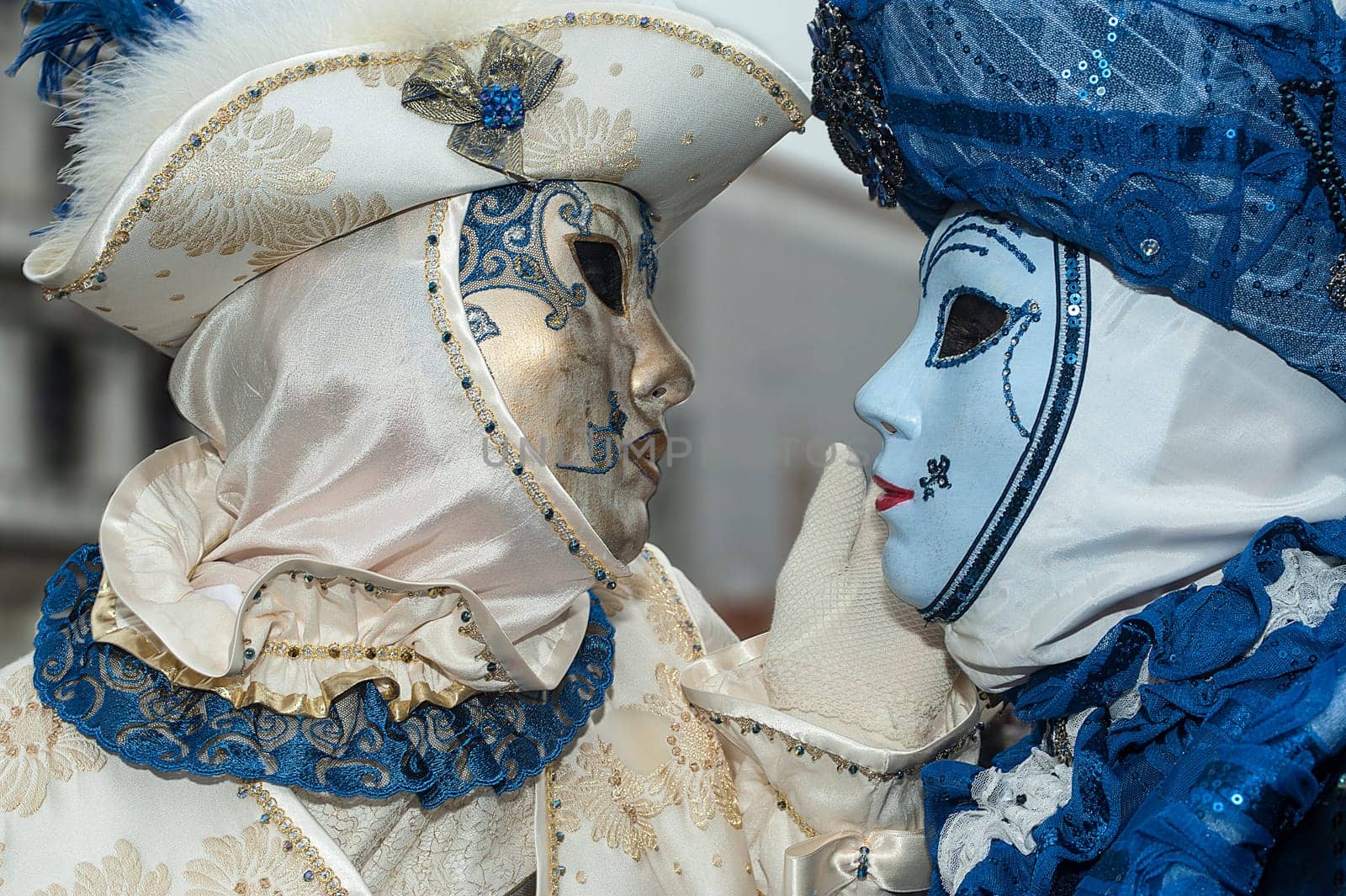 VENICE, ITALY - Febrary 7 2018: The masks of the Venice carnival 2018