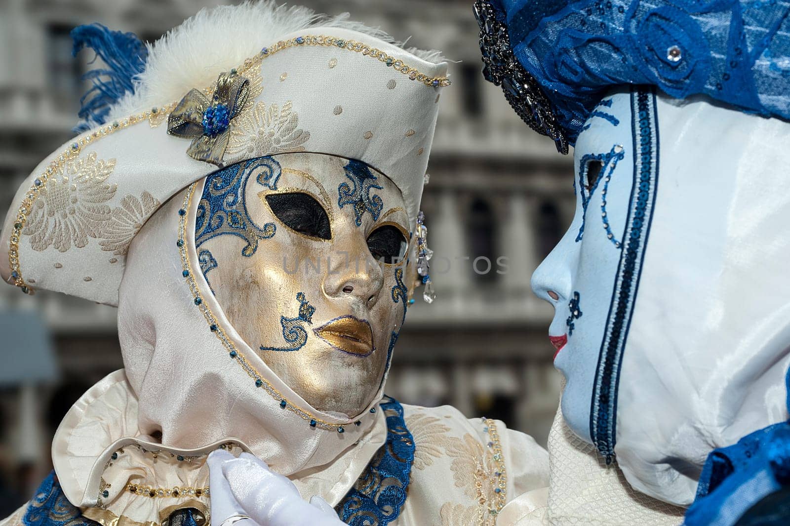VENICE, ITALY - Febrary 7 2018: The masks of the Venice carnival 2018