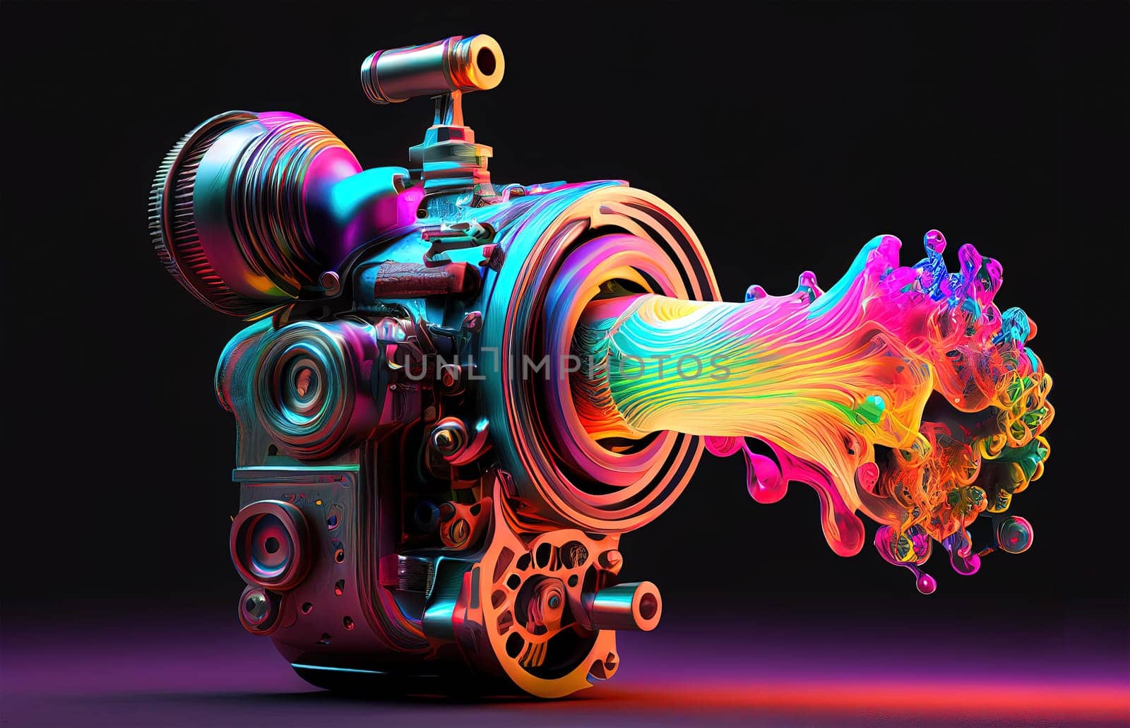 Colourful Si-Fi Ray Gun Generative AI Illustration