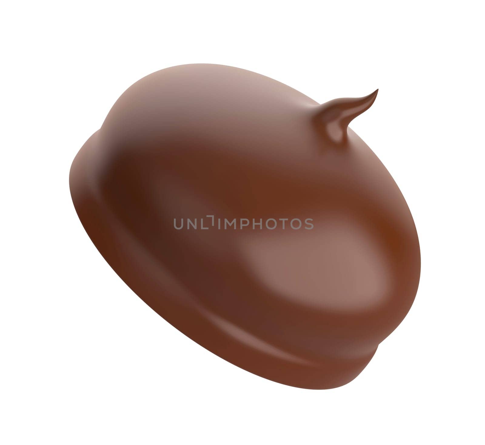 Chocolate coated marshmallow on white background