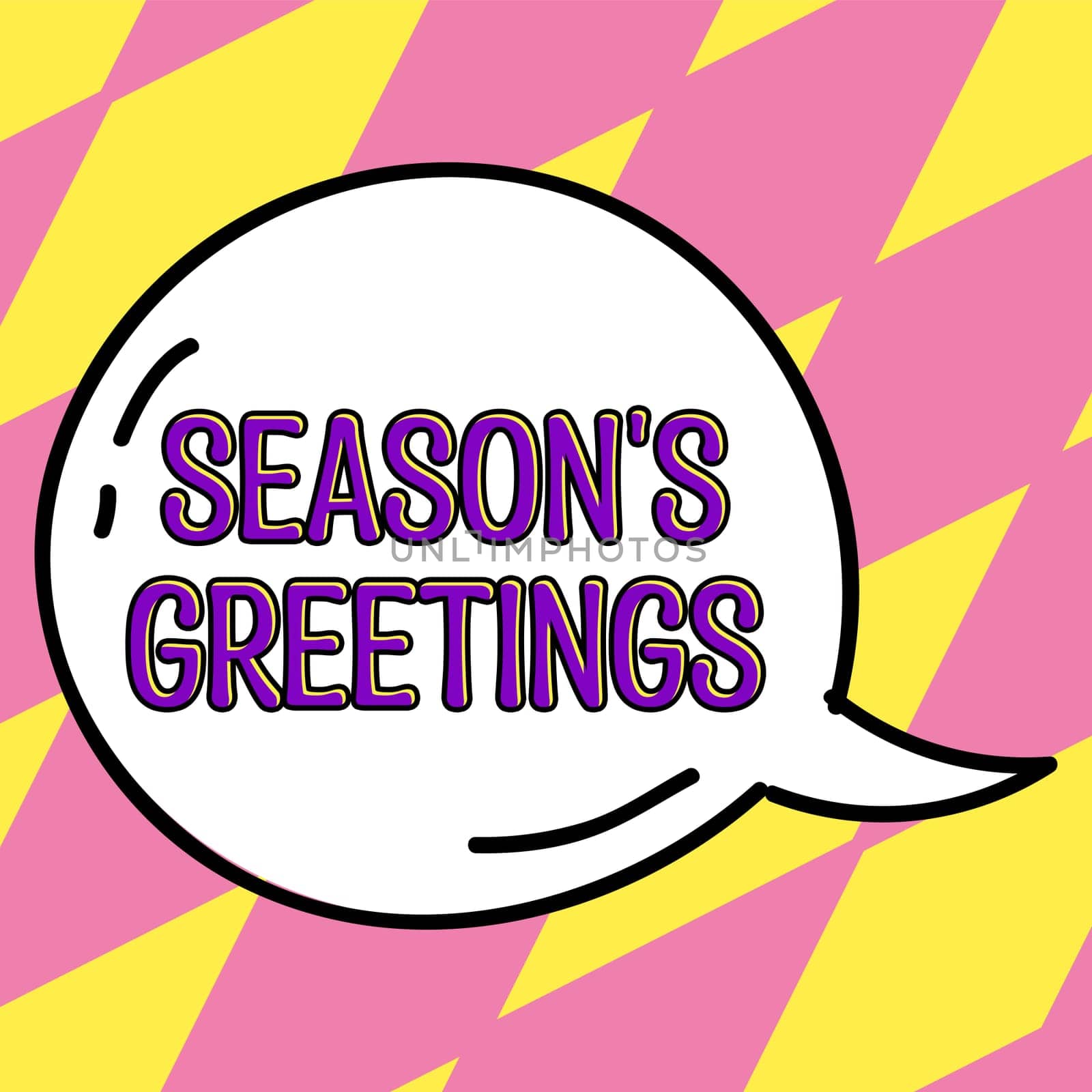 Sign displaying Season's Greetings, Word Written on Used as an expression of goodwill during festivities