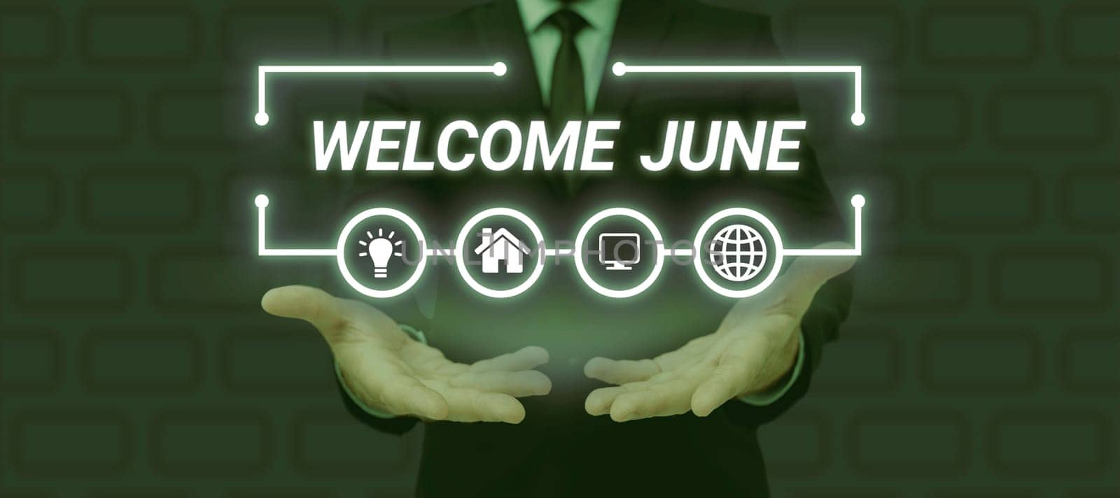 Handwriting text Welcome June, Concept meaning Calendar Sixth Month Second Quarter Thirty days Greetings