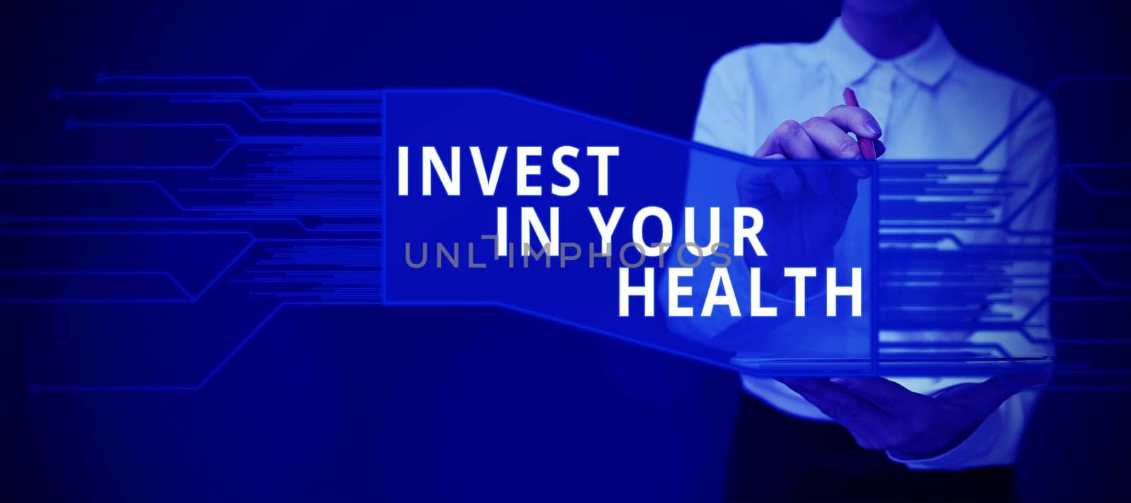 Text showing inspiration Invest In Your Health, Word for Live a Healthy Lifestyle Quality Food for Wellness