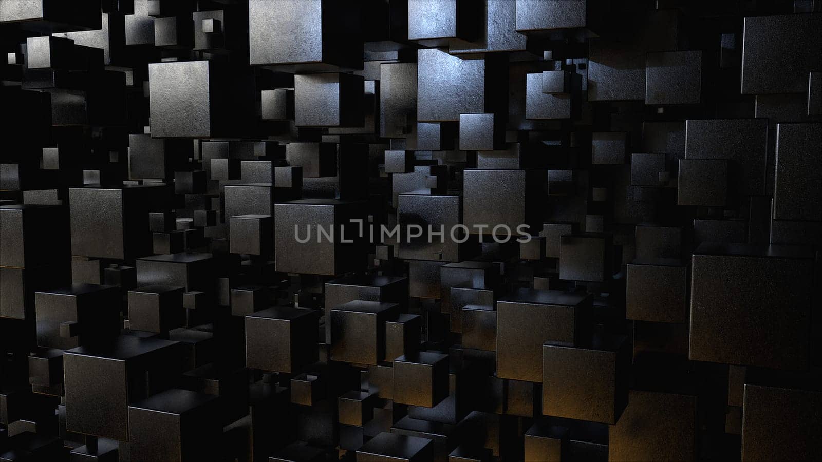 Black cubes. Computer generated 3d render
