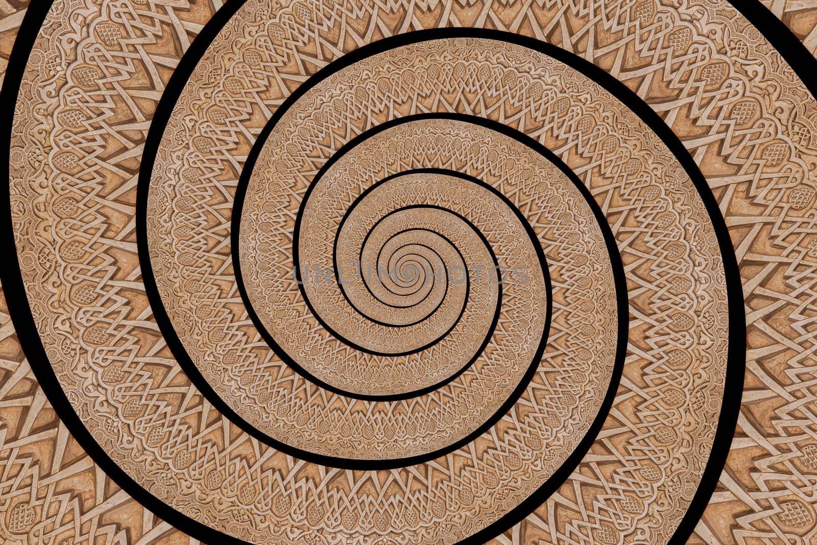 Arab background remanding to Islam culture. Design created from a 13th century architectural detail using droste effect.