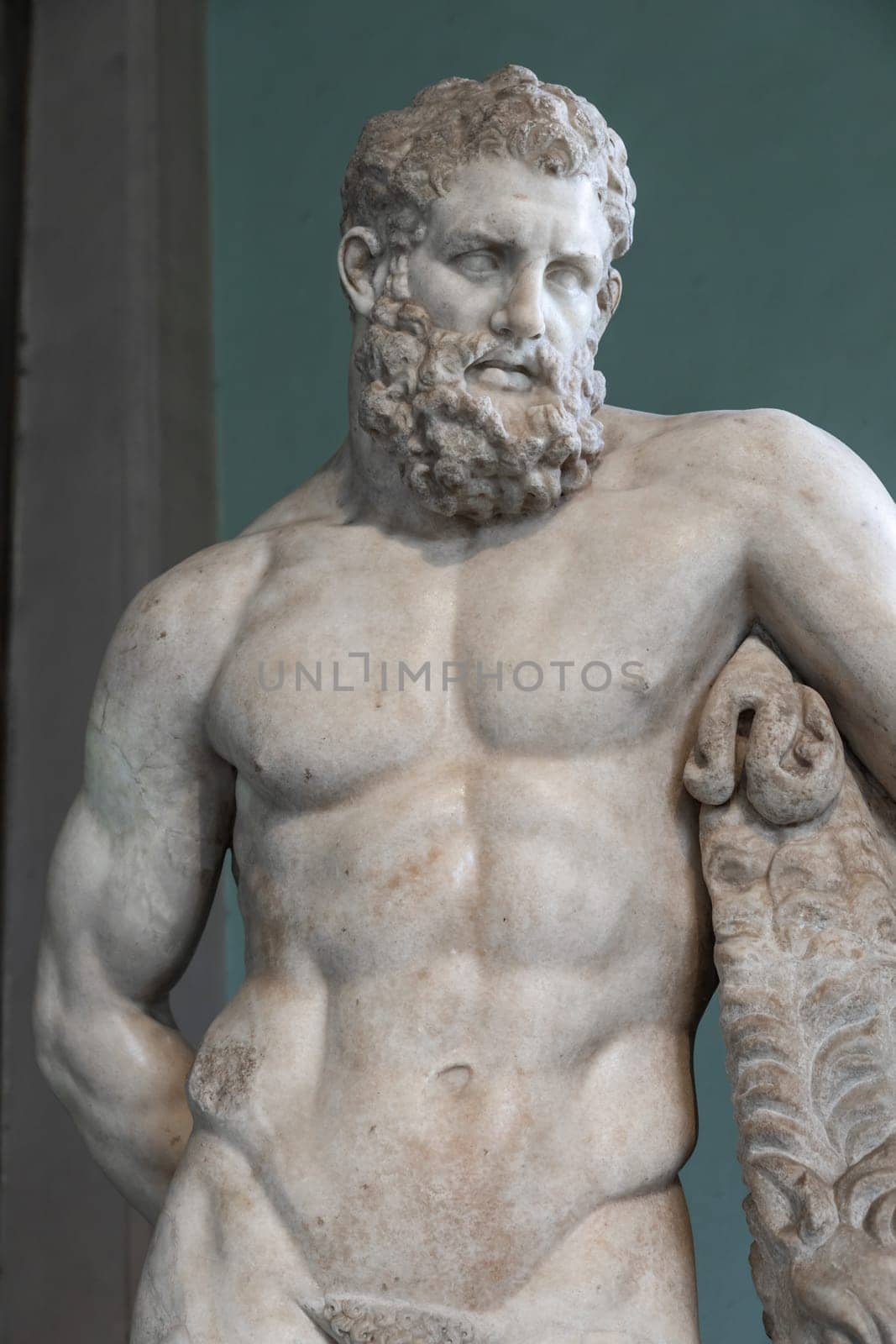 Florence, Italy - Circa March 2022: Hercules antique sculpture - classical statue, strong man body