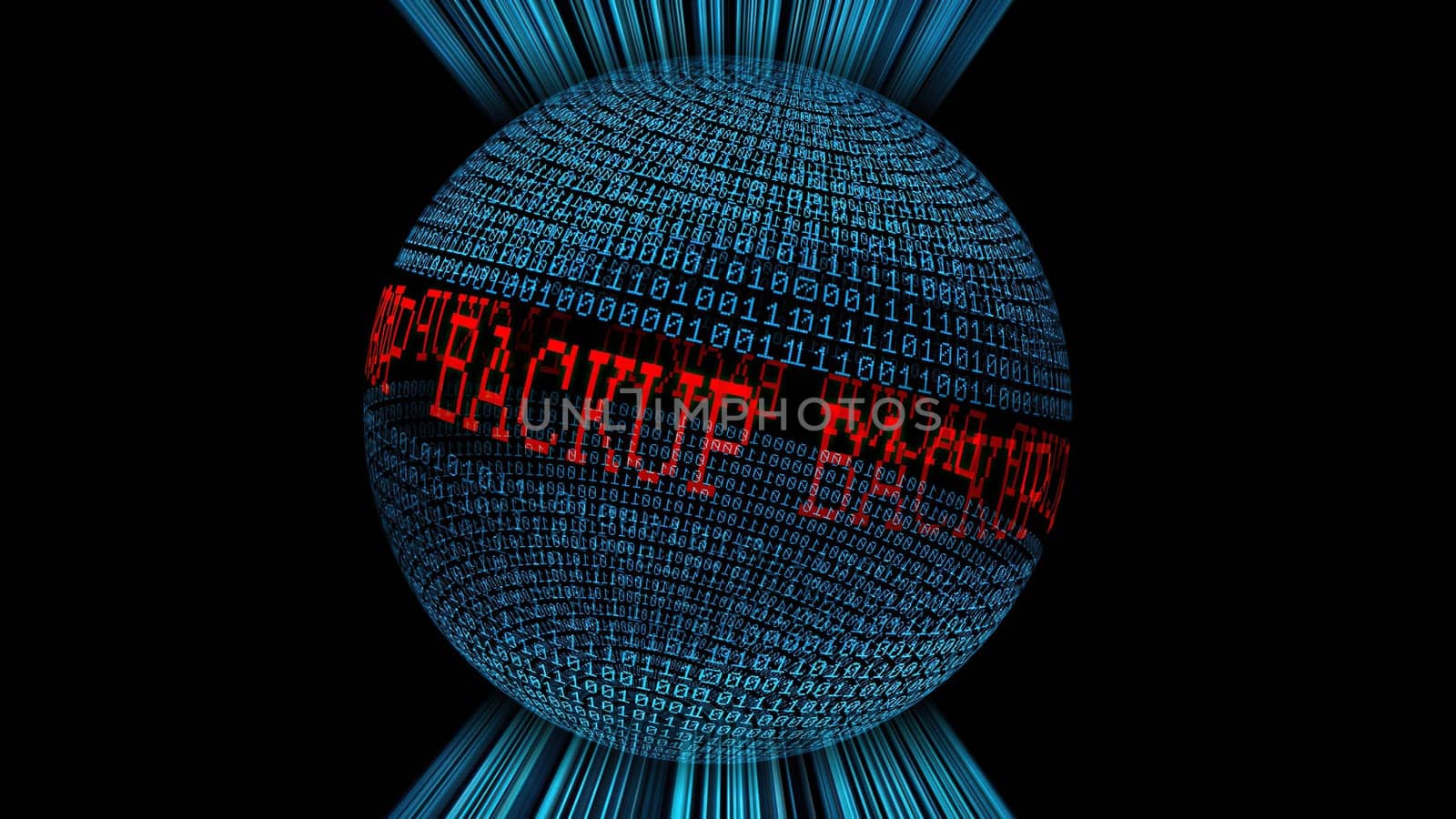 Back up binary data sphere concept