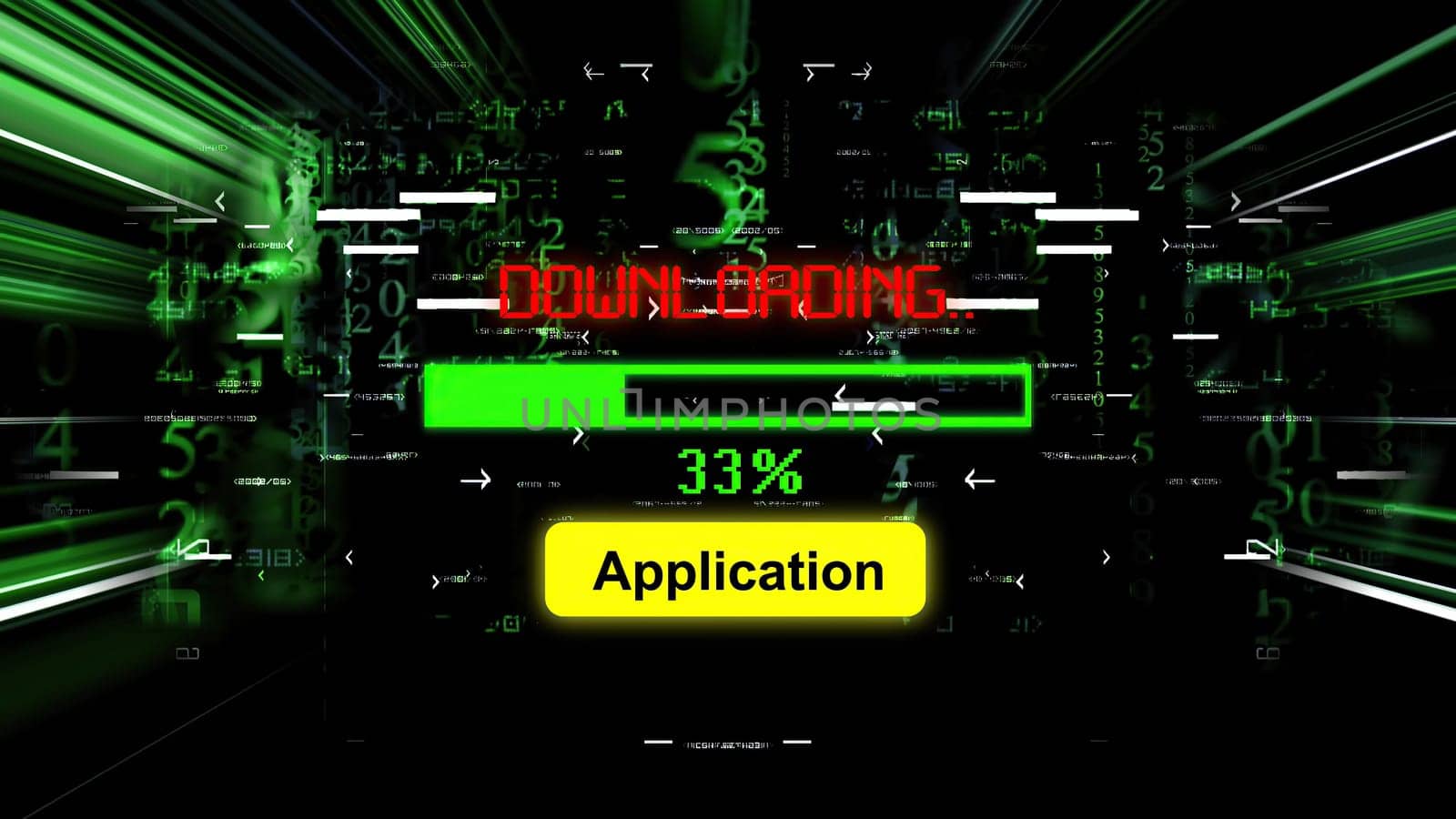 Application download progress bar on the screen