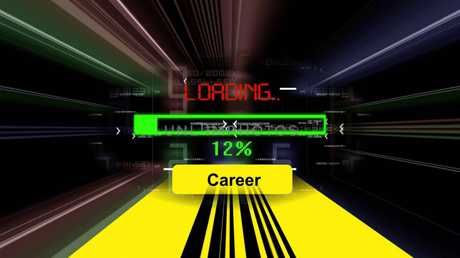 Career loading  progress bar on the screen