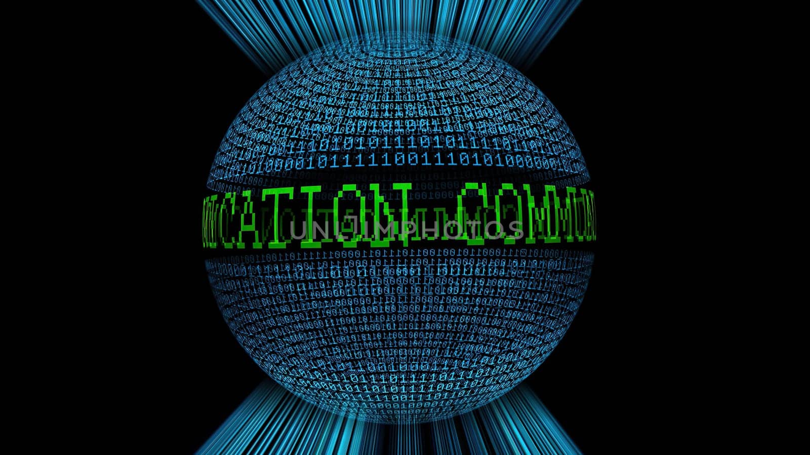 Communication and binary data sphere concept