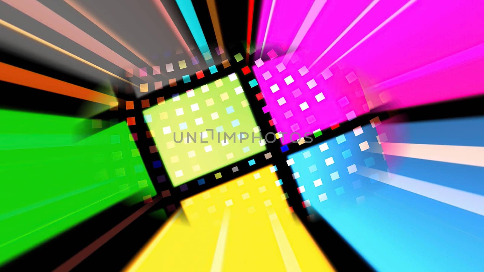 Colorful pixels on rotating sphere
