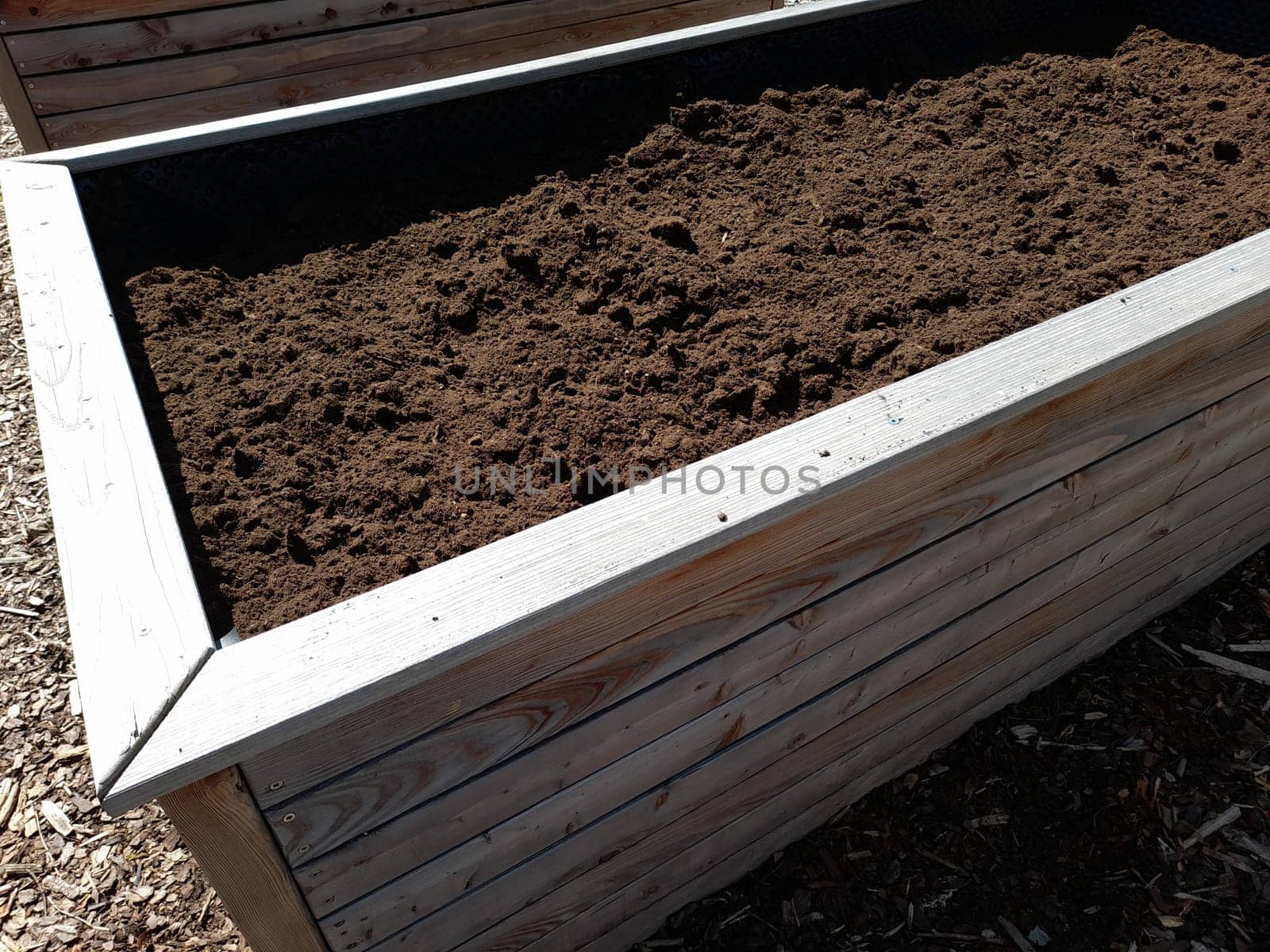 Raised bed replenished with fresh garden soil