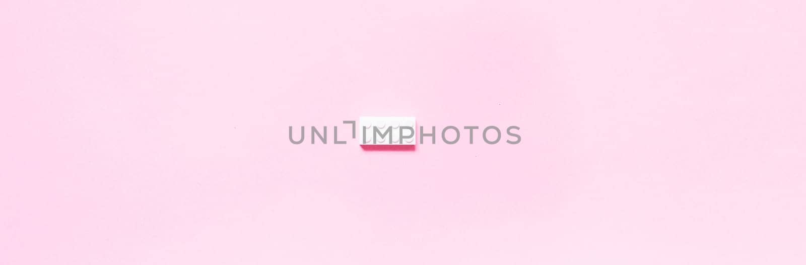 Conceptual banner with constructions. Top view, flat lay. Copy space for text.