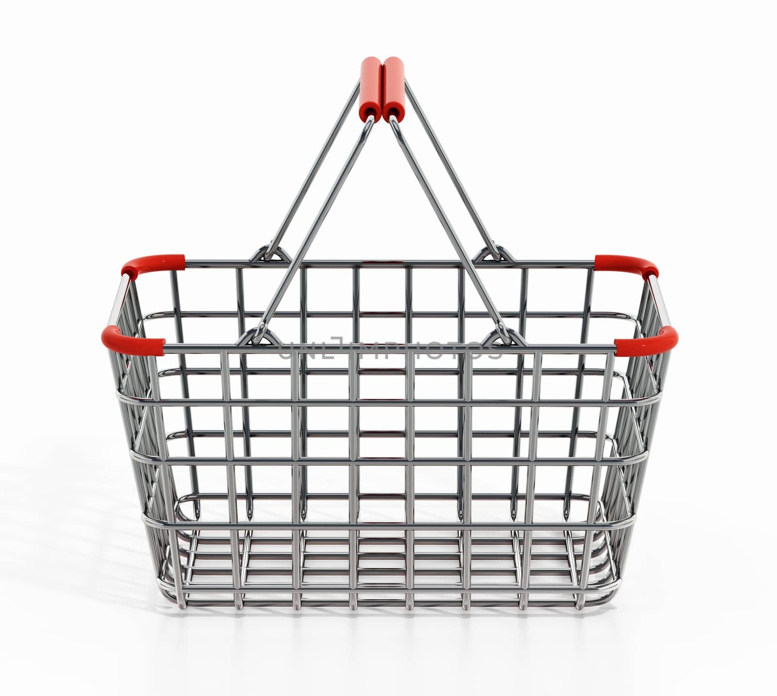 Shopping basket isolated on white background. 3D illustration.