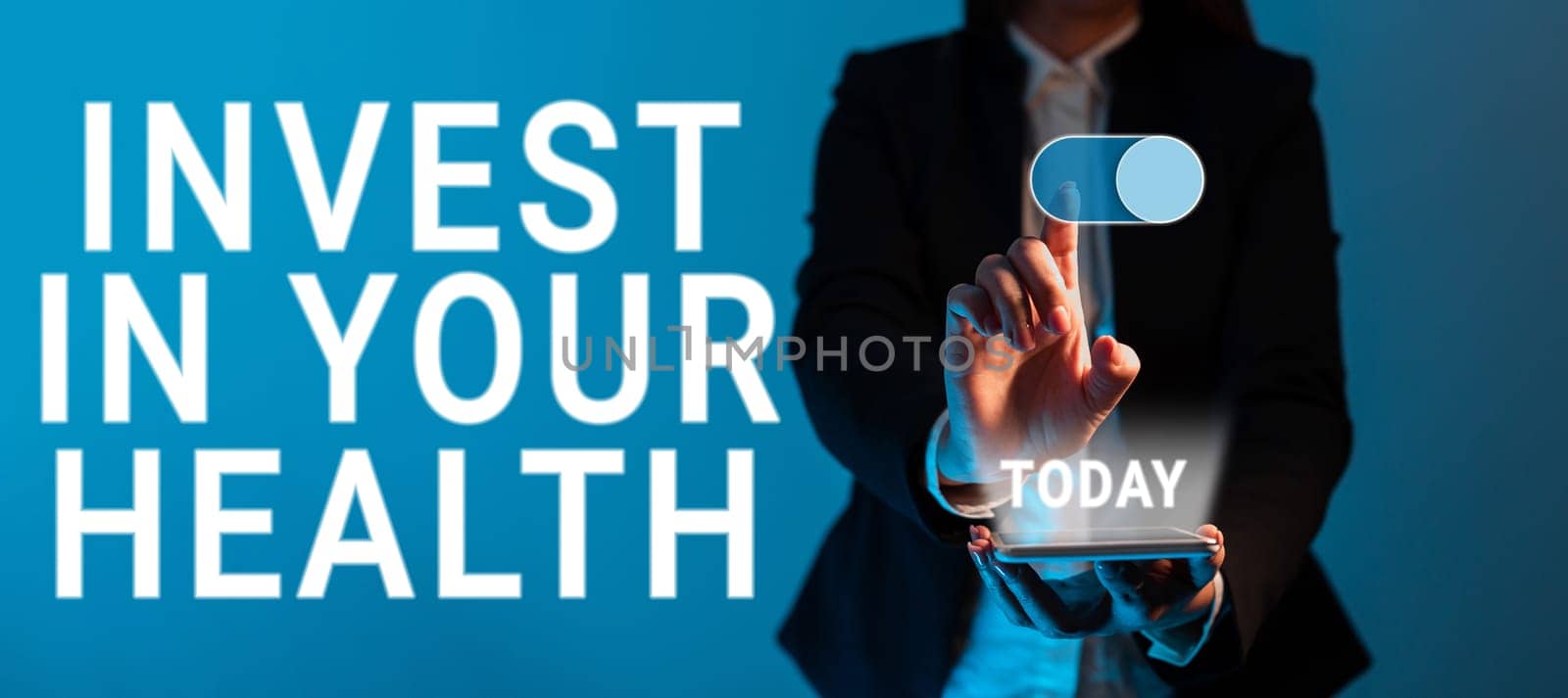 Text showing inspiration Invest In Your Health, Conceptual photo Live a Healthy Lifestyle Quality Food for Wellness