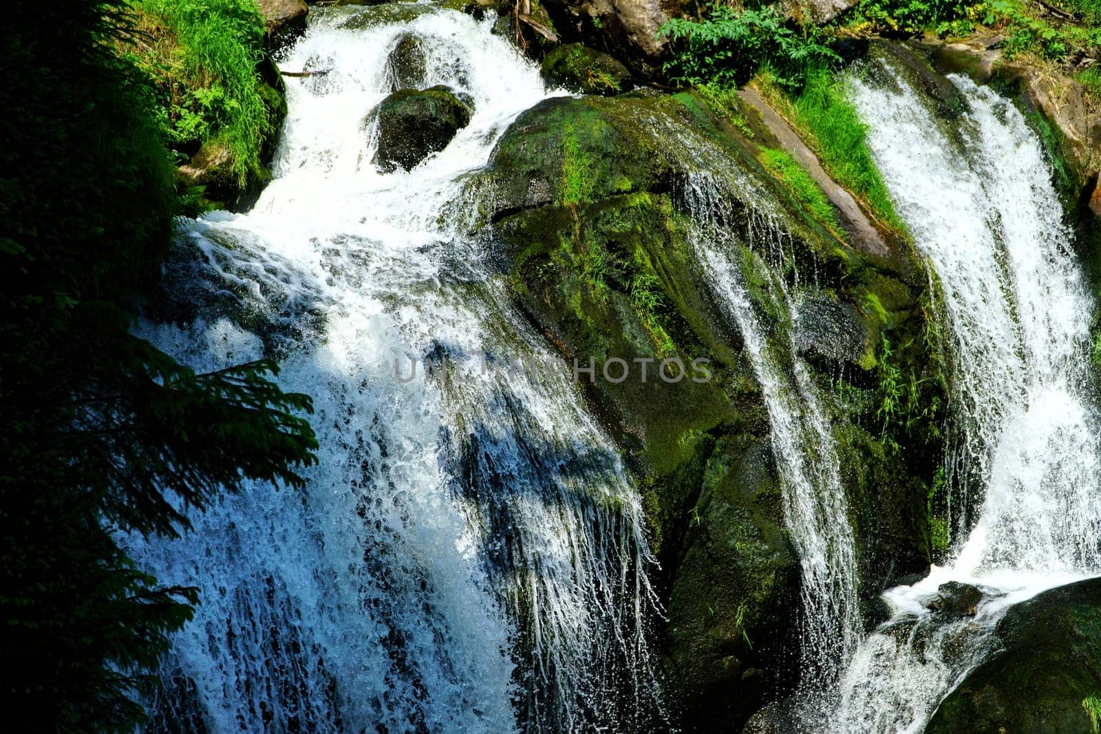 A natural spectacle of a special kind in the Black Forest,the highest waterfalls Germany in Triberg