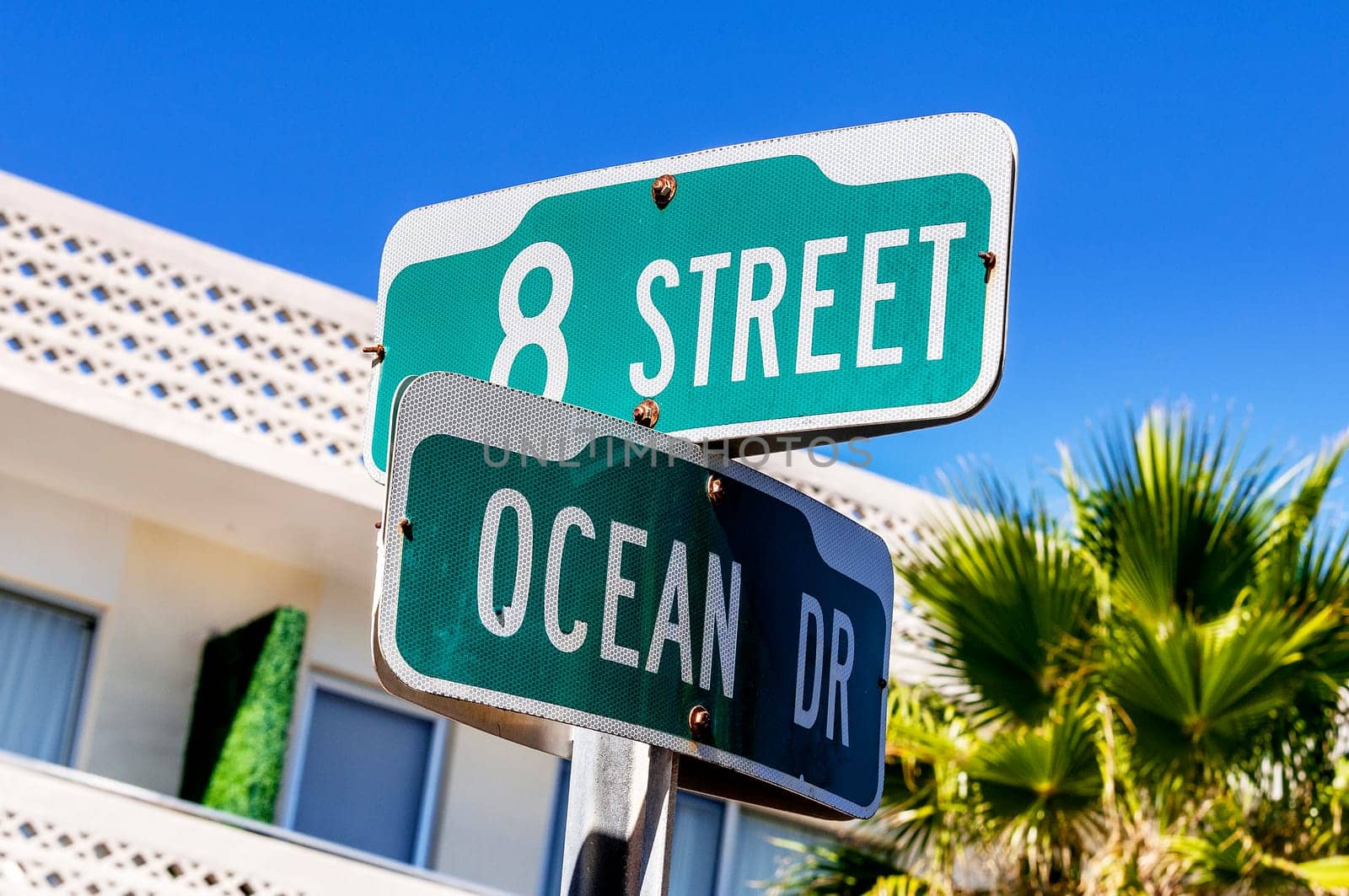 street sign of famous street Ocean Drive