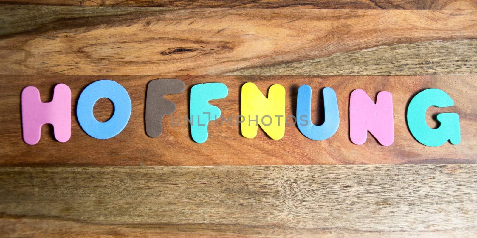 The word hope in colorful letters