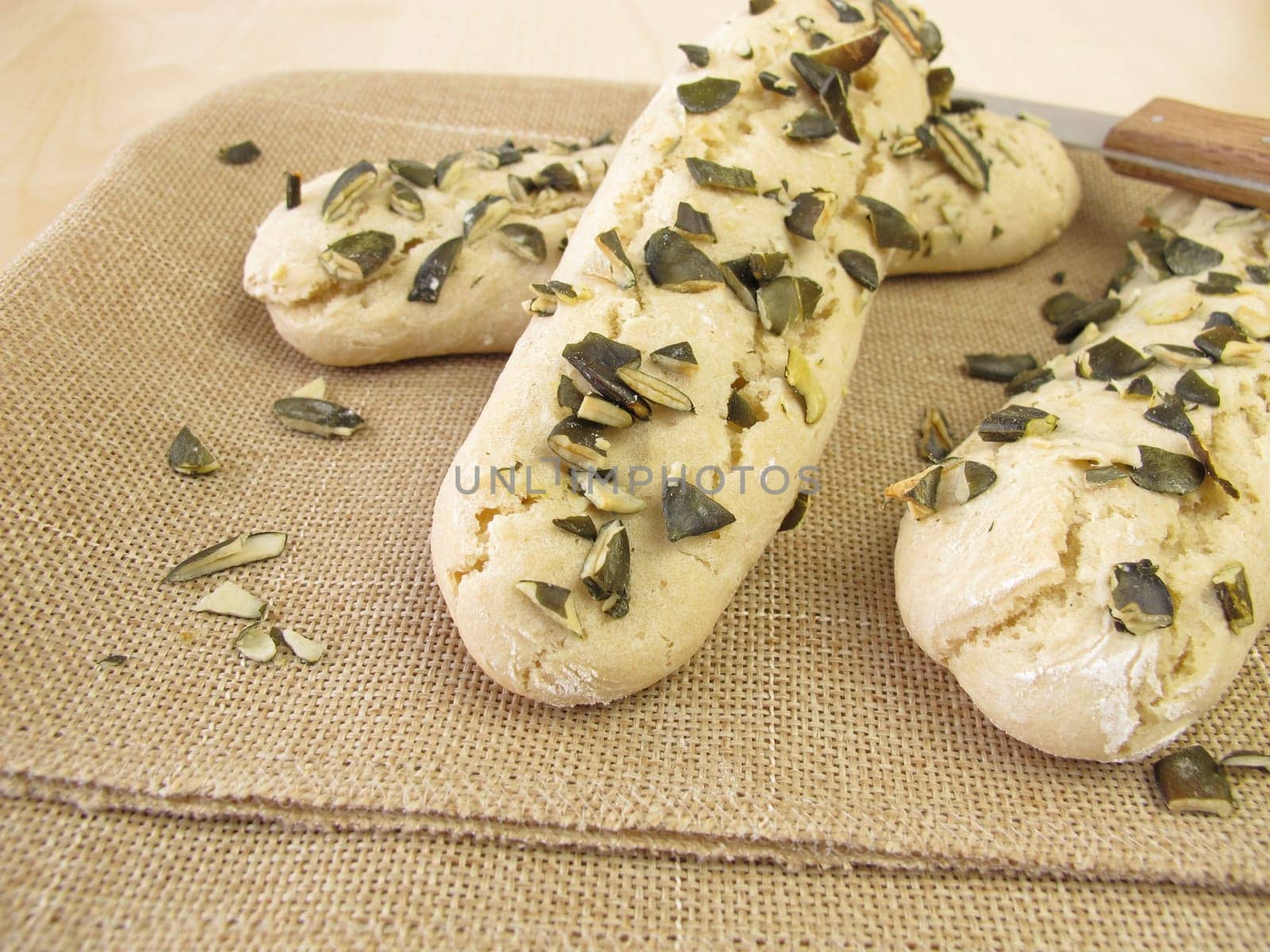 Bread bars with pumpkin seeds