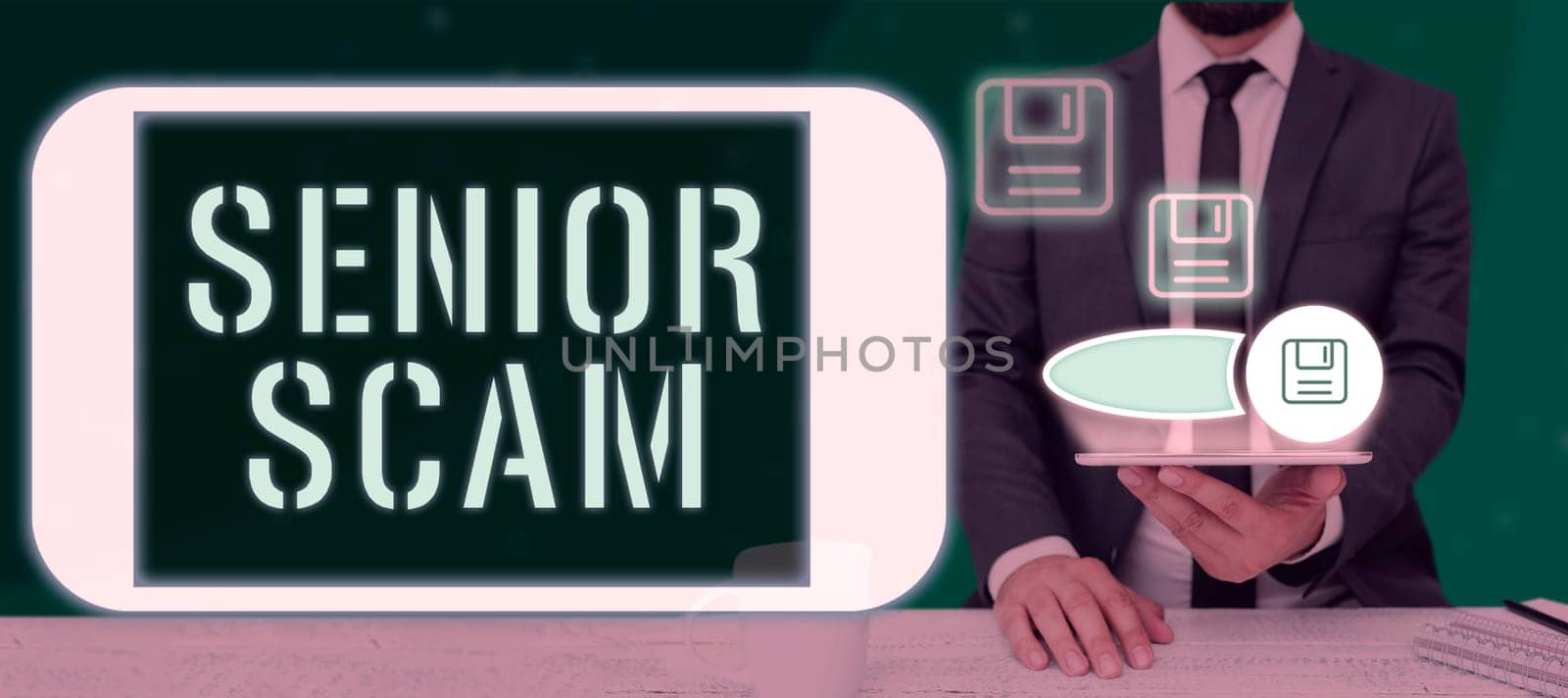 Text showing inspiration Senior Scam, Word Written on fraud schemes targeting the lifestyle and savings of the elderly
