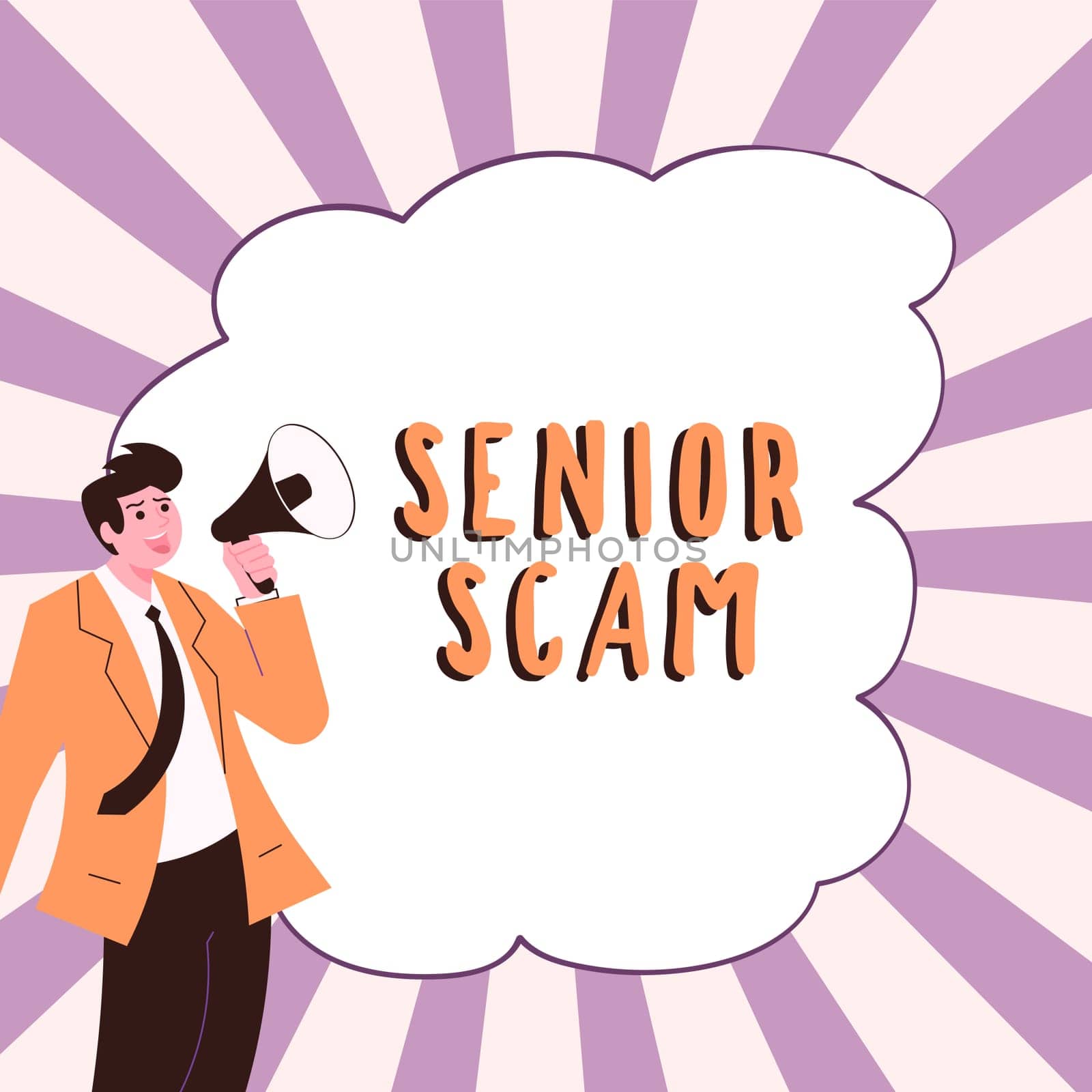 Conceptual caption Senior Scam, Word Written on fraud schemes targeting the lifestyle and savings of the elderly