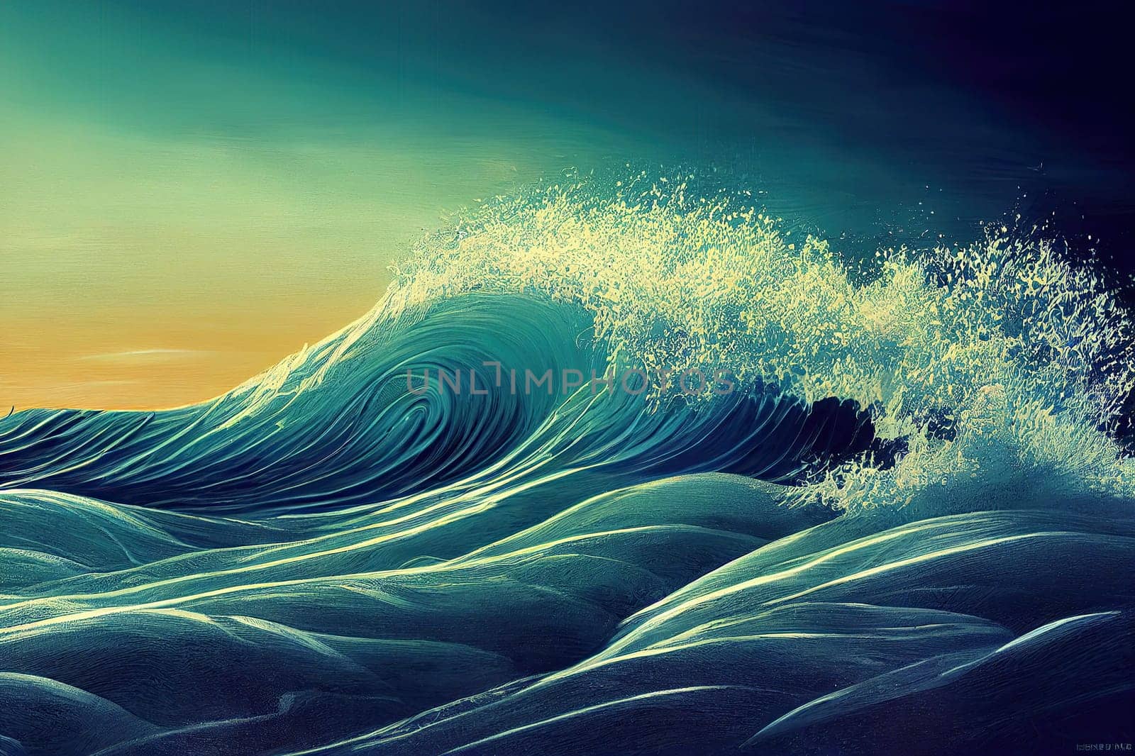 Dynamic Water waves gradient wallpaper background header illustration. generative AI