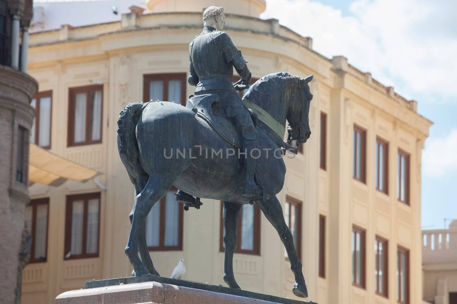 Cordoba, Spain - Sept 8th, 2020: Monument to The Great Captain, sculptor Mateo Inurria, 1923. Tendillas Square, Cordoba, Spain