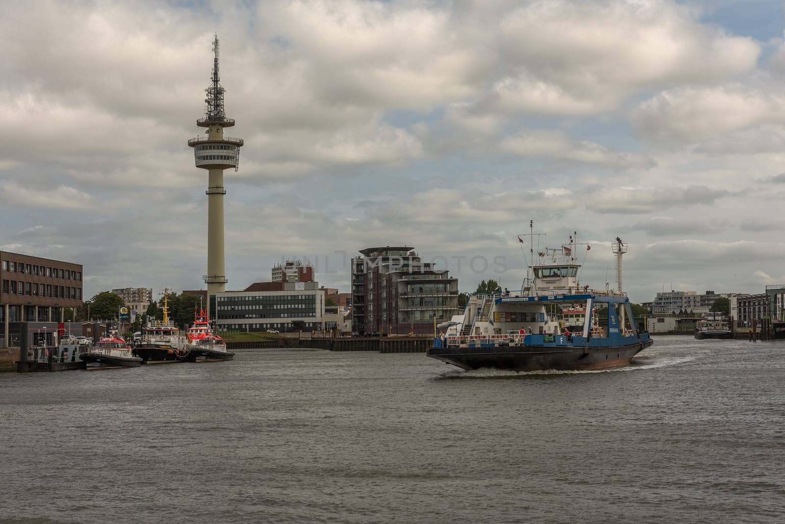 the 106 meter high Bremerhaven Radar Tower