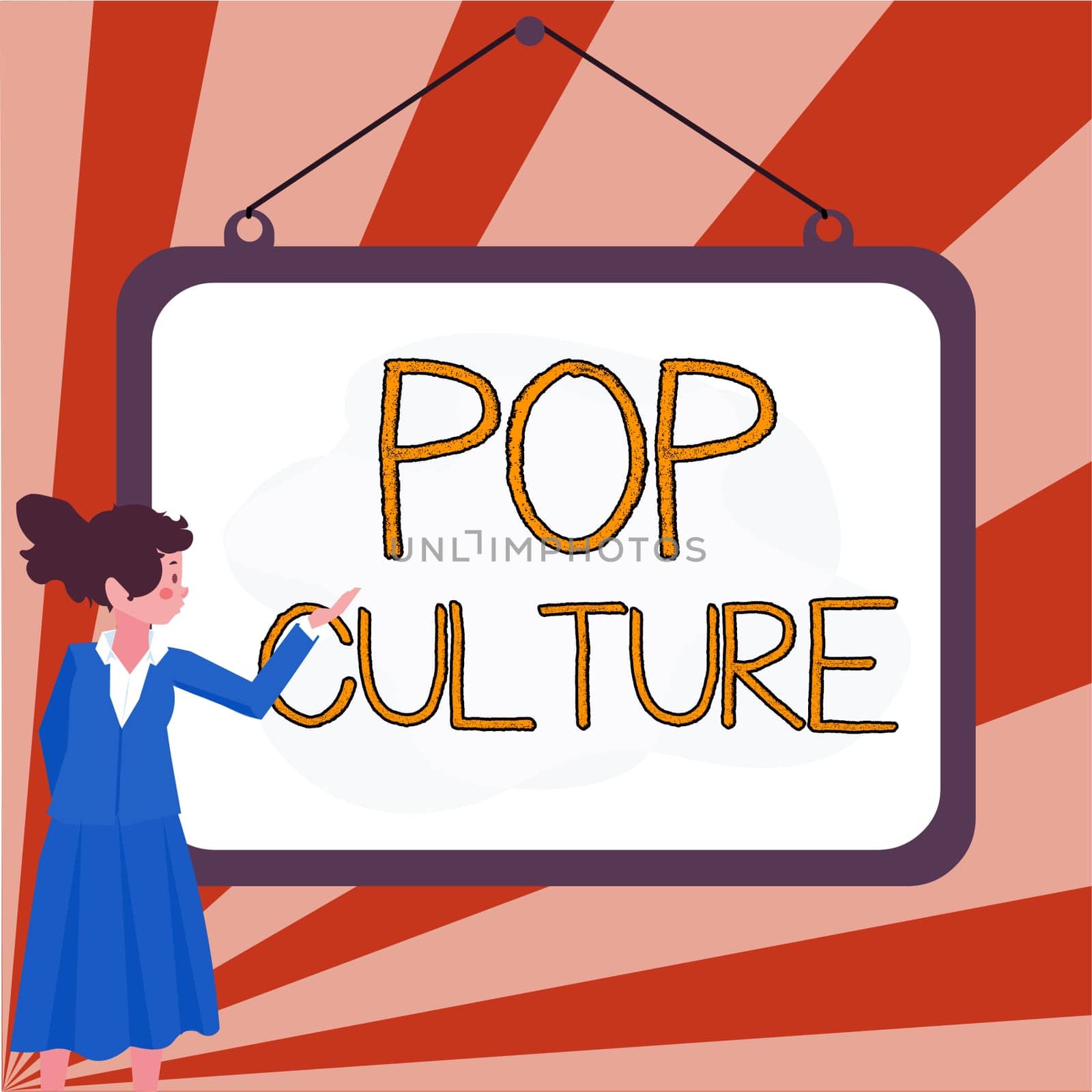 Text showing inspiration Pop Culture, Business overview describes the lifestyle and tastes of the majority of mostly younger people