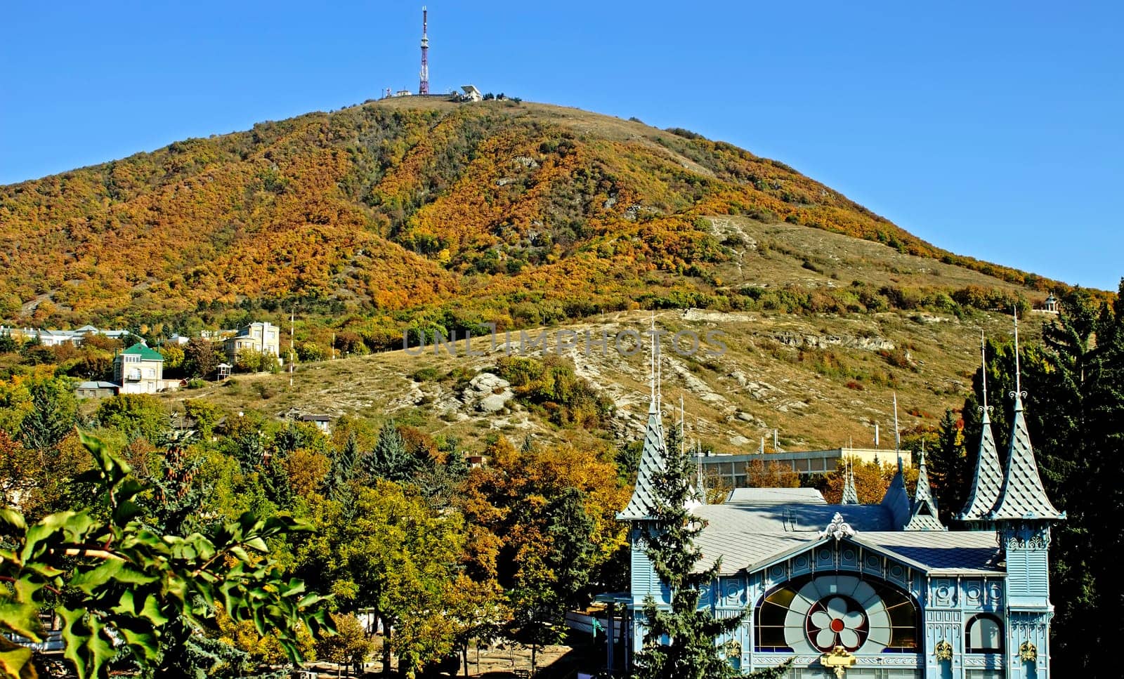 View on mountain Mashuk in city Pyatigorsk, Northern Caucasus, Russia.