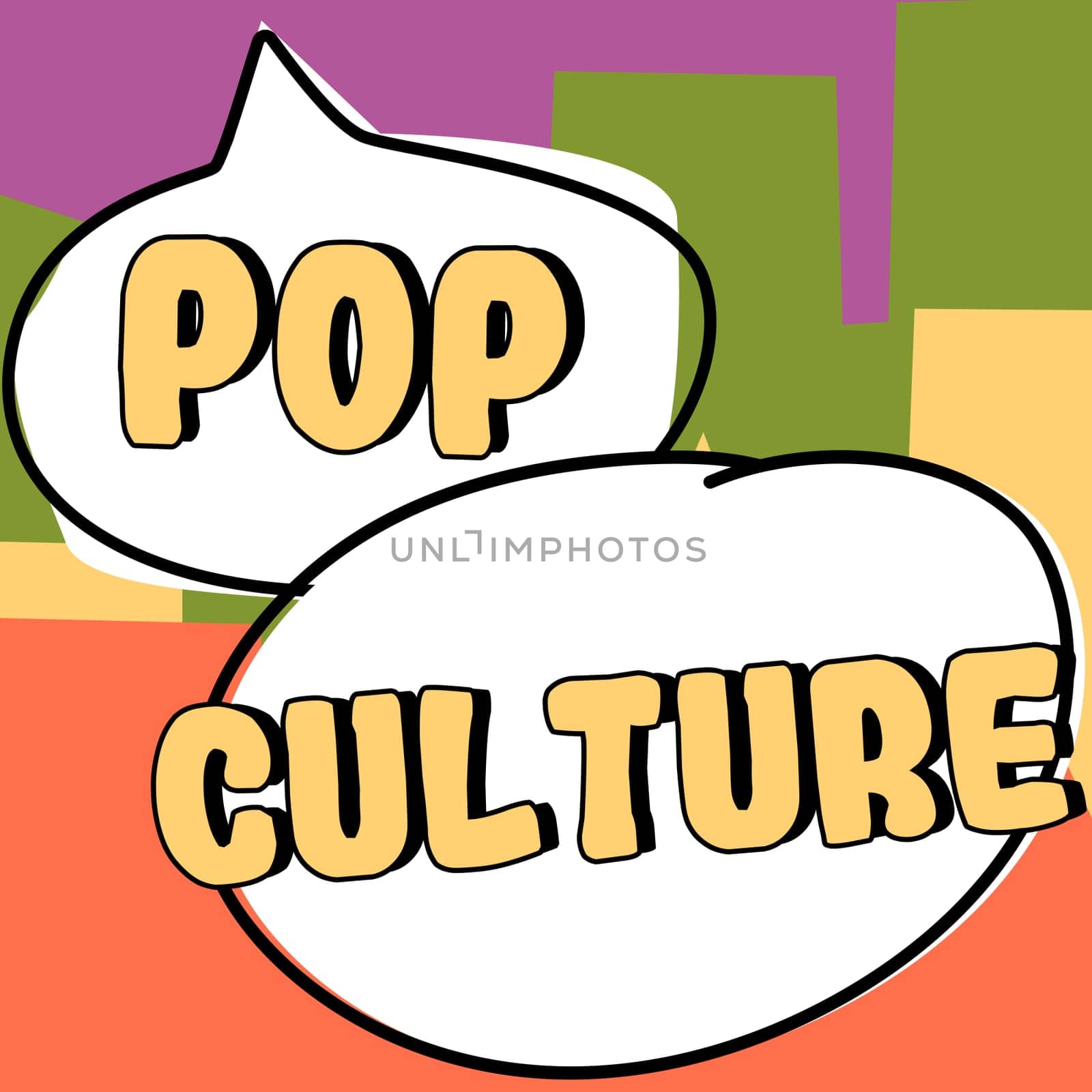 Conceptual caption Pop Culture, Business overview describes the lifestyle and tastes of the majority of mostly younger people