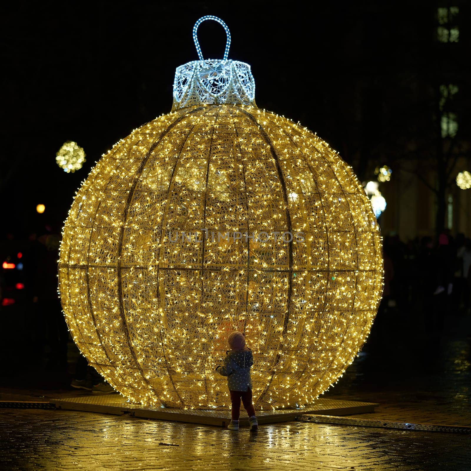 Christmas decoration on the cathedral square in Magdeburg between Christmas time and the turn of the year